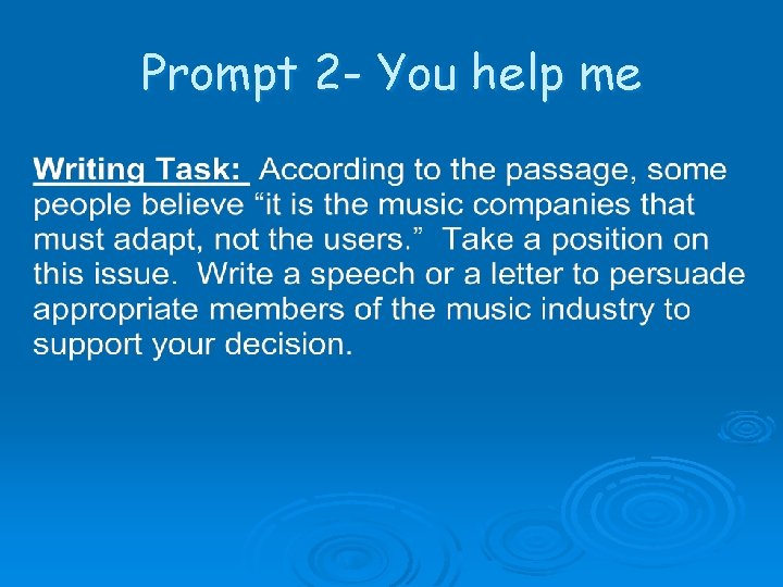 Prompt 2 - You help me 