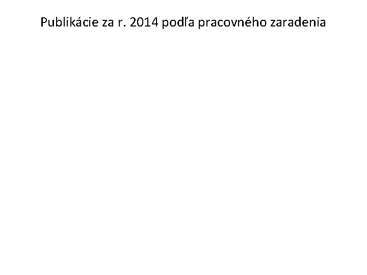 Publikácie za r. 2014 podľa pracovného zaradenia 