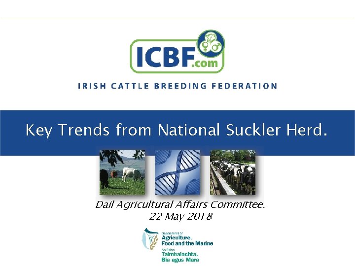 Key Trends from National Suckler Herd. Dail Agricultural Affairs Committee. 22 May 2018 