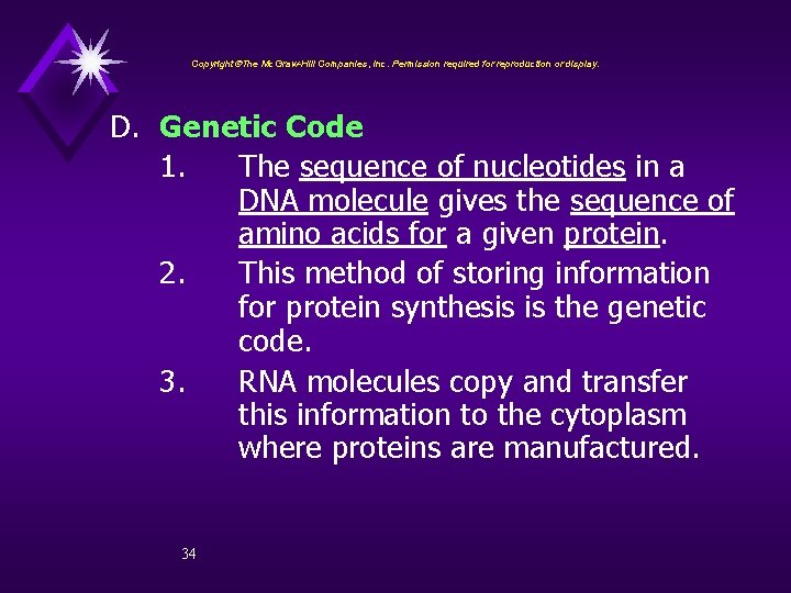 Copyright The Mc. Graw-Hill Companies, Inc. Permission required for reproduction or display. D. Genetic