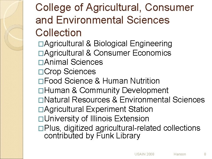 College of Agricultural, Consumer and Environmental Sciences Collection �Agricultural & Biological Engineering �Agricultural & College of Agricultural, Consumer and Environmental Sciences Collection �Agricultural & Biological Engineering �Agricultural &