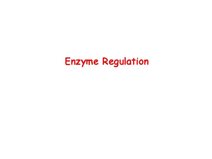 Enzyme Regulation 