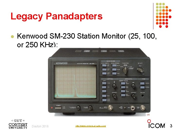 Legacy Panadapters l Kenwood SM-230 Station Monitor (25, 100, or 250 KHz): Dayton 2016