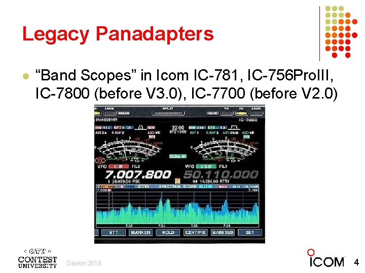 Legacy Panadapters l “Band Scopes” in Icom IC-781, IC-756 Pro. III, IC-7800 (before V