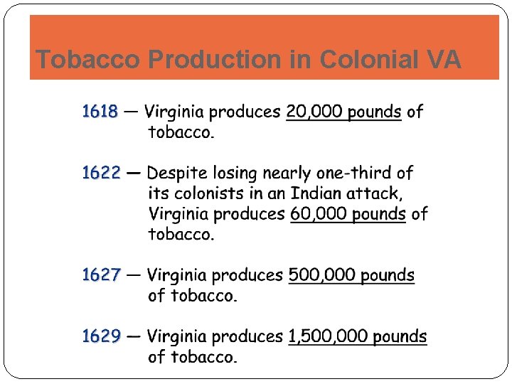 Tobacco Production in Colonial VA 
