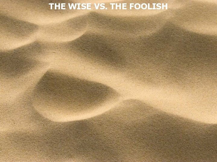 THE WISE VS. THE FOOLISH 