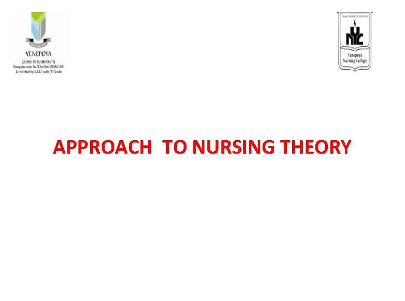 APPROACH TO NURSING THEORY 