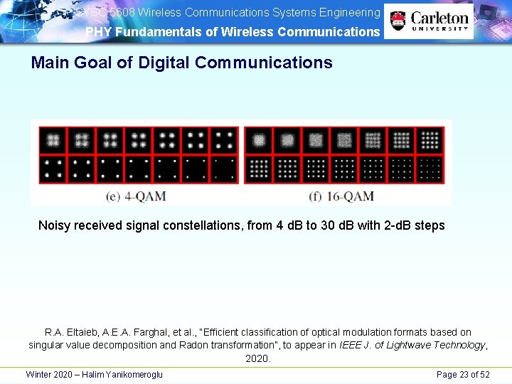 SYSC 5608 Wireless Communications Systems Engineering PHY Fundamentals of Wireless Communications Main Goal SYSC 5608 Wireless Communications Systems Engineering PHY Fundamentals of Wireless Communications Main Goal