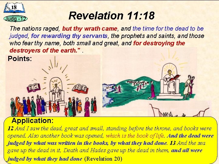 18 Judg -12 Revelation 11: 18 The nations raged, but thy wrath came, and