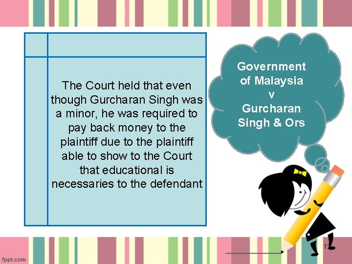The Court held that even though Gurcharan Singh was a minor, he was required