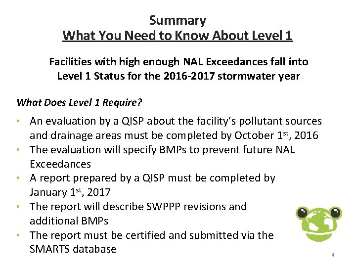 Summary What You Need to Know About Level 1 Facilities with high enough NAL