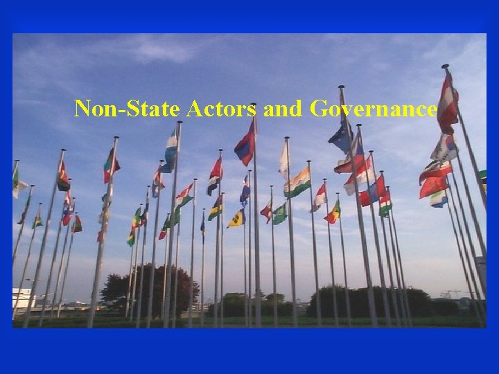 Non-State Actors and Governance 