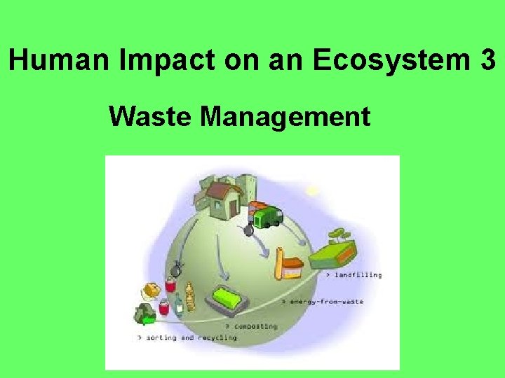 Human Impact on an Ecosystem 3 Waste Management 