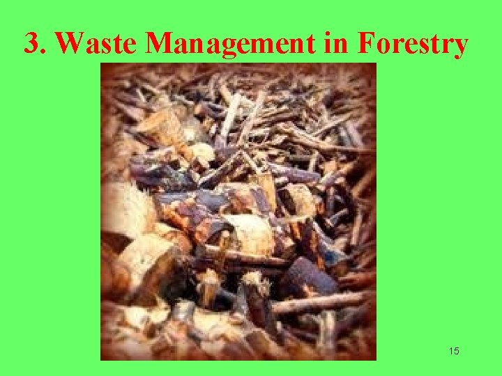 3. Waste Management in Forestry 15 