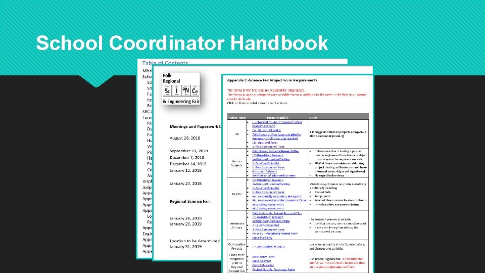 School Coordinator Handbook School Coordinator Handbook