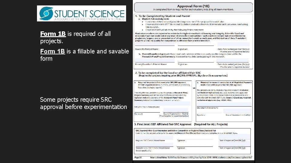 Form 1 B is required of all projects. Form 1 B is a fillable Form 1 B is required of all projects. Form 1 B is a fillable