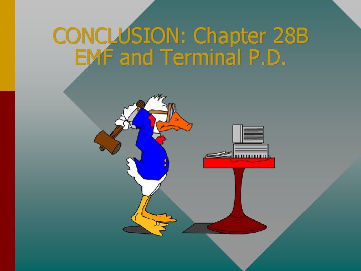 CONCLUSION: Chapter 28 B EMF and Terminal P. D. 
