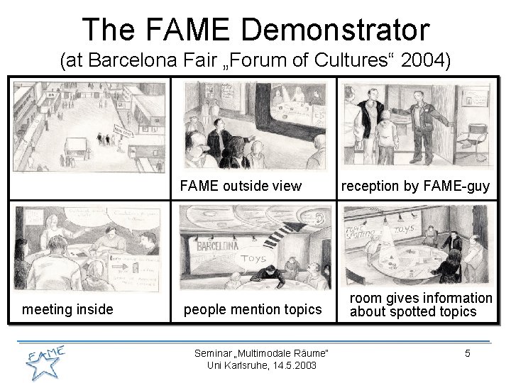 The FAME Demonstrator (at Barcelona Fair „Forum of Cultures“ 2004) FAME outside view meeting