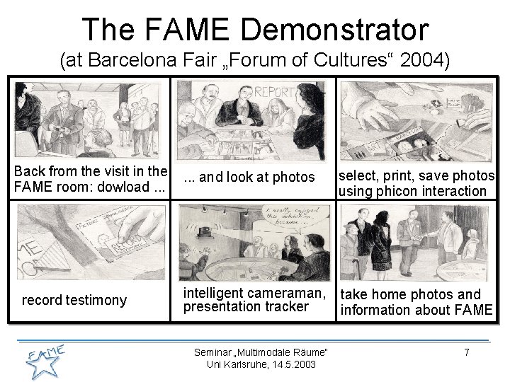 The FAME Demonstrator (at Barcelona Fair „Forum of Cultures“ 2004) Back from the visit