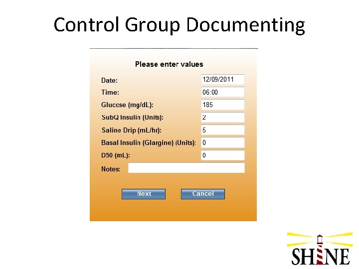 Control Group Documenting 