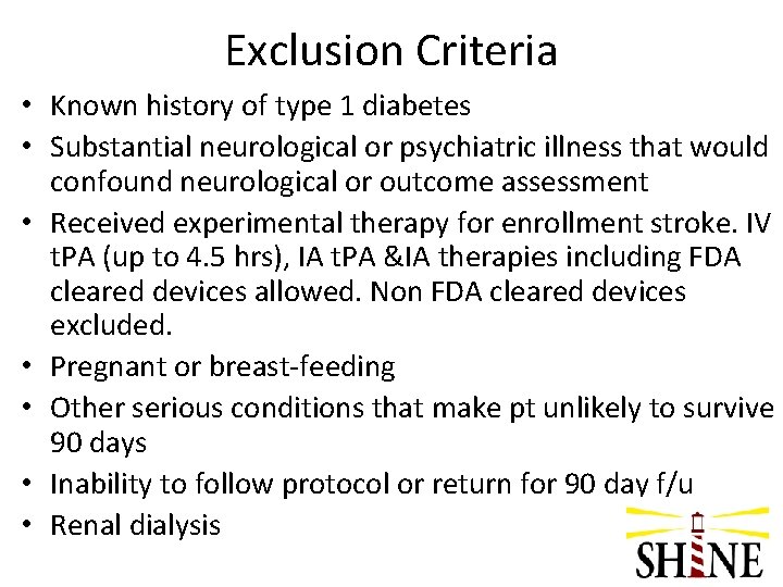 Exclusion Criteria • Known history of type 1 diabetes • Substantial neurological or psychiatric