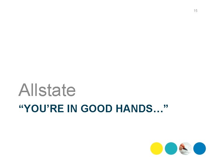 15 Allstate “YOU’RE IN GOOD HANDS…” 