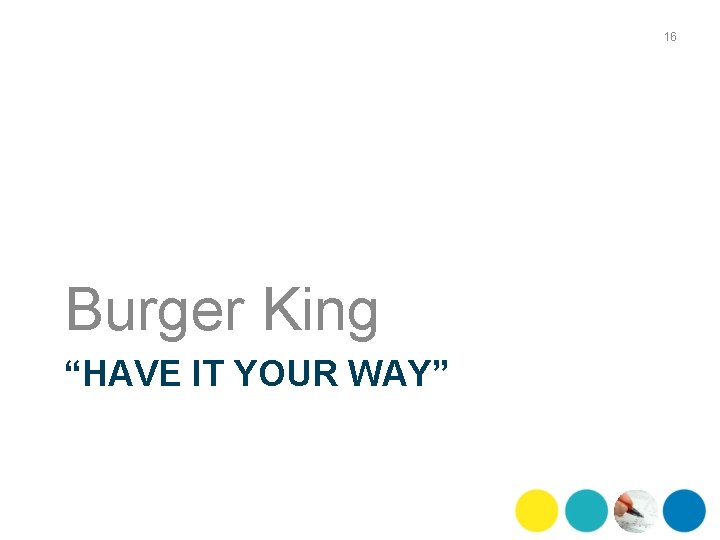 16 Burger King “HAVE IT YOUR WAY” 