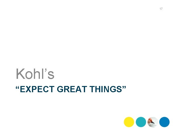 17 Kohl’s “EXPECT GREAT THINGS” 