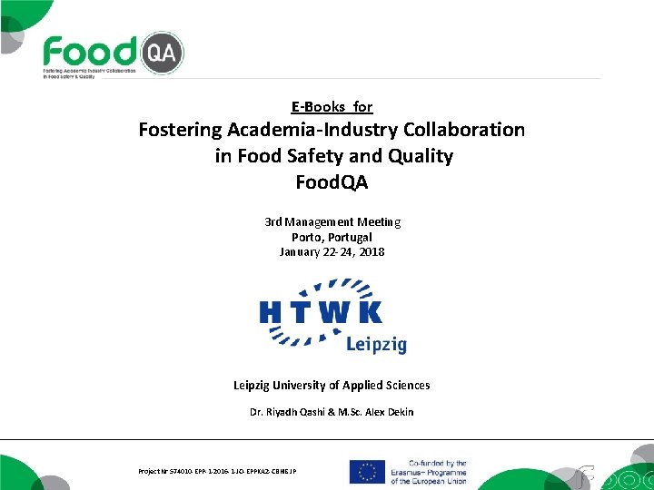 E-Books for Fostering Academia-Industry Collaboration in Food Safety and Quality Food. QA 3 rd