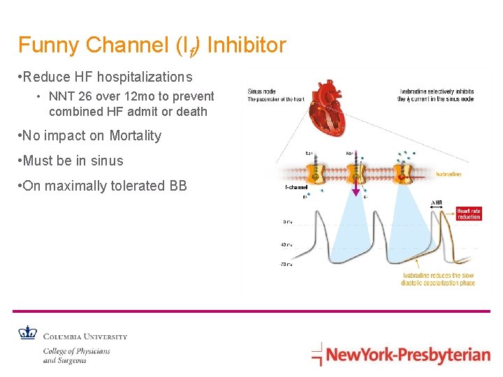 Funny Channel (If) Inhibitor • Reduce HF hospitalizations • NNT 26 over 12 mo