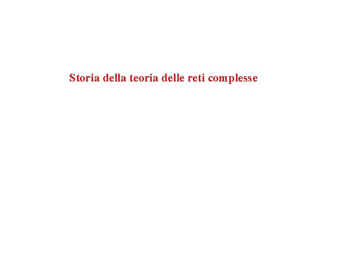 Storia della teoria delle reti complesse 