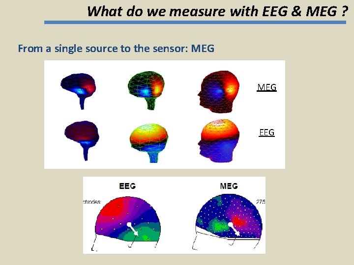 What do we measure with EEG & MEG ? From a single source to