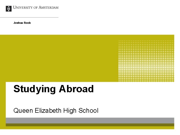 Joshua Rook Studying Abroad Queen Elizabeth High School 