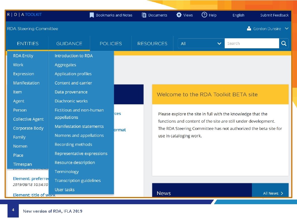 4 New version of RDA, IFLA 2019 4 New version of RDA, IFLA 2019