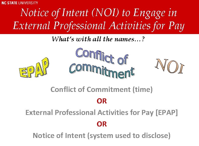 Notice of Intent (NOI) to Engage in External Professional Activities for Pay What’s with Notice of Intent (NOI) to Engage in External Professional Activities for Pay What’s with