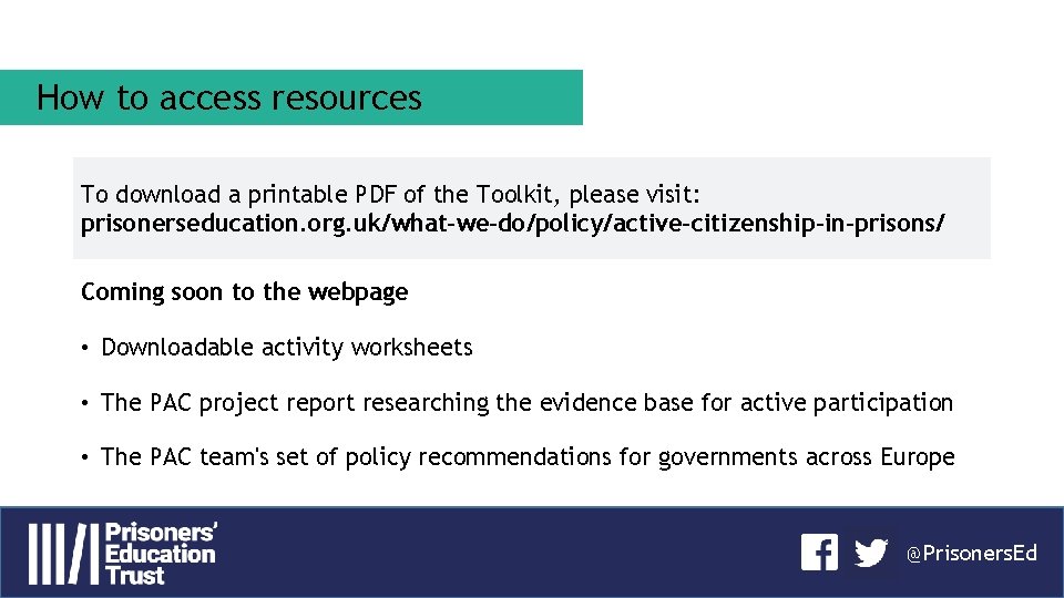 How to access resources To download a printable PDF of the Toolkit, please visit: