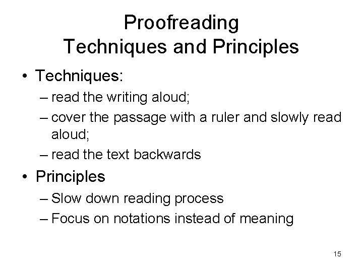 error proof reading princles