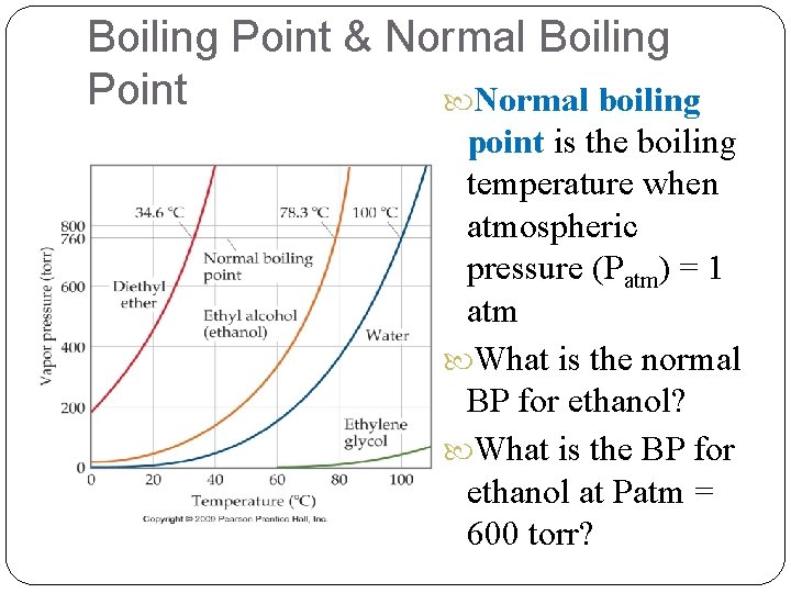 Boiling Point & Normal Boiling Point Normal boiling point is the boiling temperature when