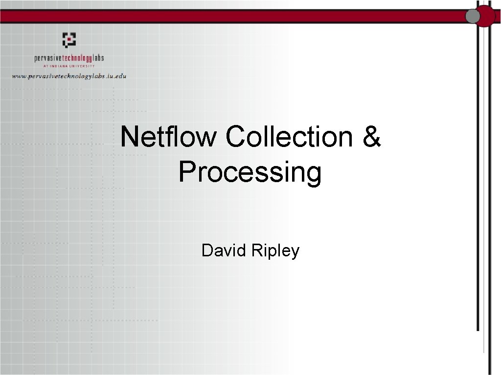 Netflow Collection & Processing David Ripley 