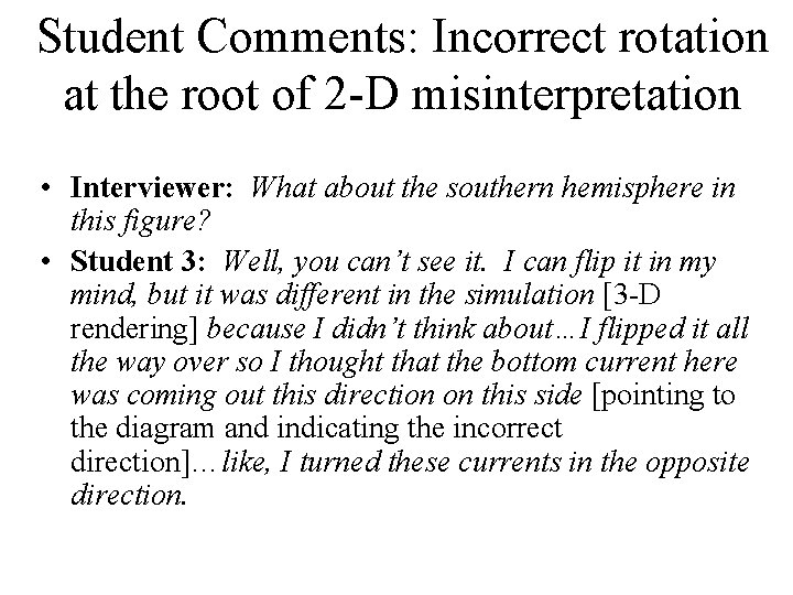 Student Comments: Incorrect rotation at the root of 2 -D misinterpretation • Interviewer: What Student Comments: Incorrect rotation at the root of 2 -D misinterpretation • Interviewer: What