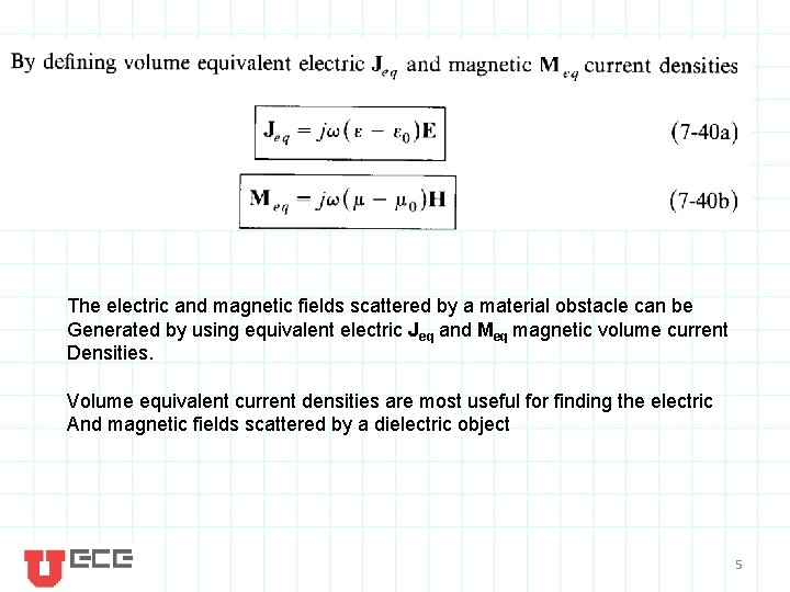 The electric and magnetic fields scattered by a material obstacle can be Generated by