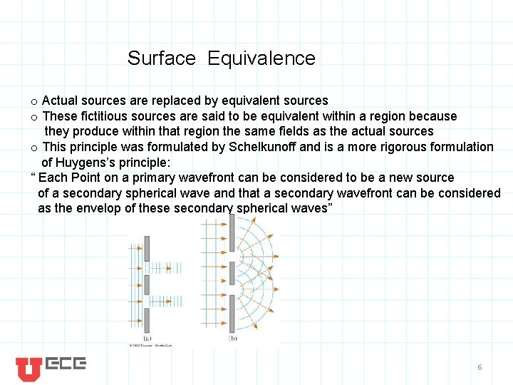 Surface Equivalence o Actual sources are replaced by equivalent sources o These fictitious sources