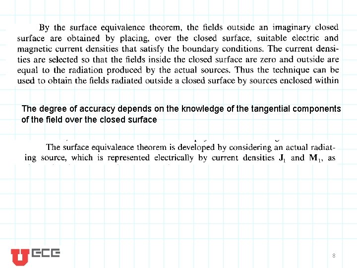 The degree of accuracy depends on the knowledge of the tangential components of the