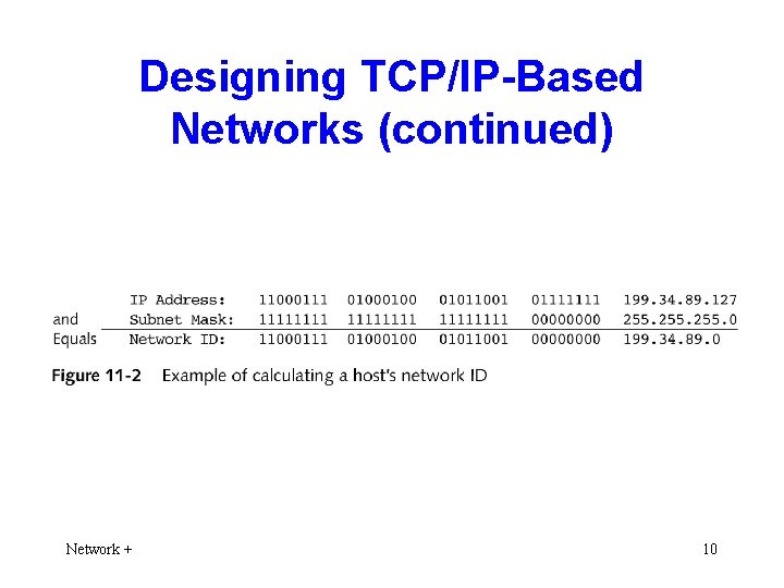 Designing TCP/IP-Based Networks (continued) Network + 10 