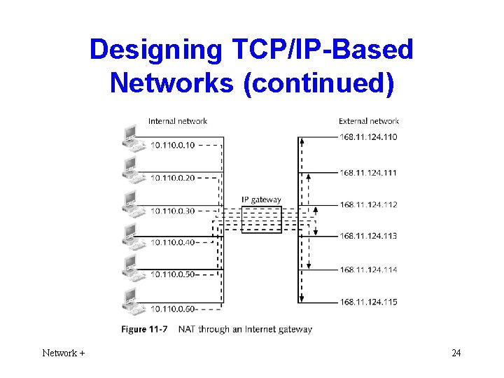 Designing TCP/IP-Based Networks (continued) Network + 24 