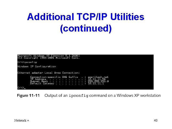 Additional TCP/IP Utilities (continued) Network + 40 