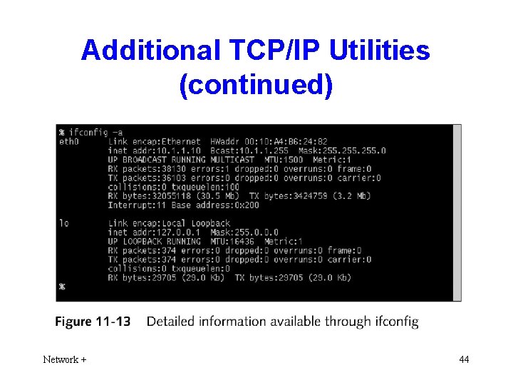 Additional TCP/IP Utilities (continued) Network + 44 