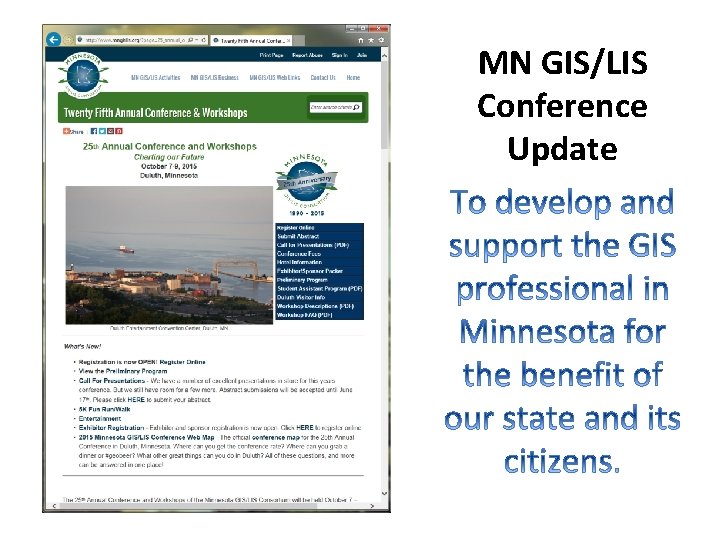 MN GIS/LIS Conference Update 