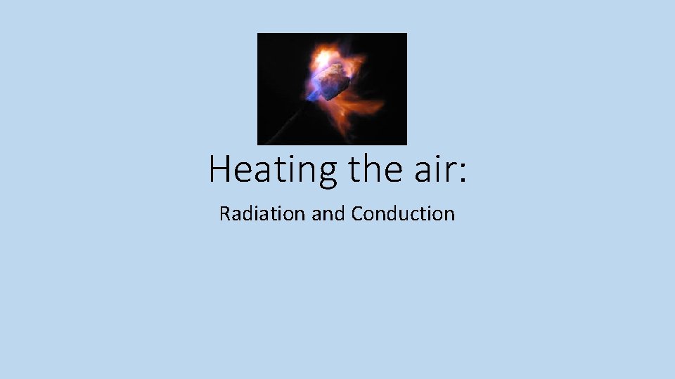 Heating the air: Radiation and Conduction 