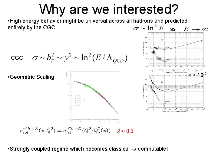 Why are we interested? • High energy behavior might be universal across all hadrons